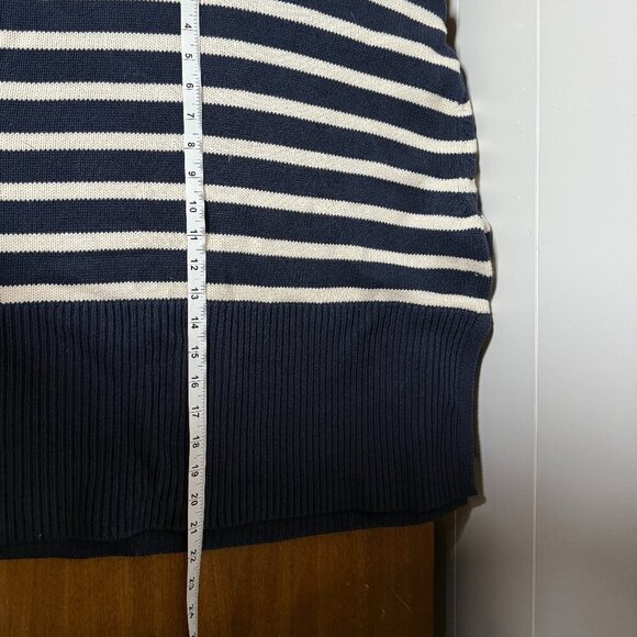 Gap Pullover Striped Navy and White Turtleneck Sweater Size Medium Nautical - Picture 11 of 13